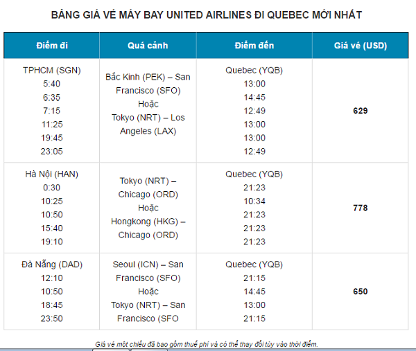 Ve may bay di Quebec